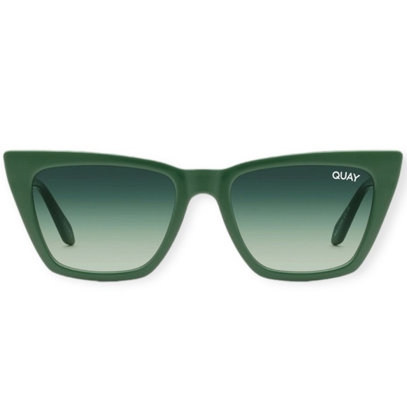 QUAY Call The Shots Sunglasses Monstera Green Frame Green Gradient Lens NWT main image 5